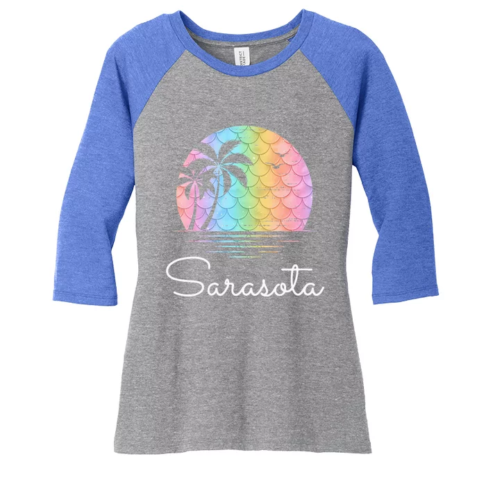 Sarasota Florida Vacation Family Beach Group Women's Tri-Blend 3/4-Sleeve Raglan Shirt