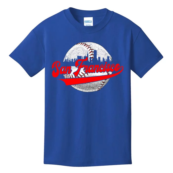 San Francisco Vintage Baseball Lover Retro Game Day Dad Mom Funny Gift Kids T-Shirt