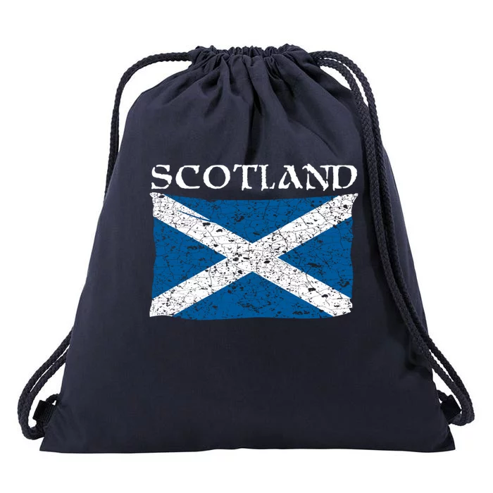 Scotland Flag Vintage Scottish Pride Teen Gift Cute Gift Drawstring Bag