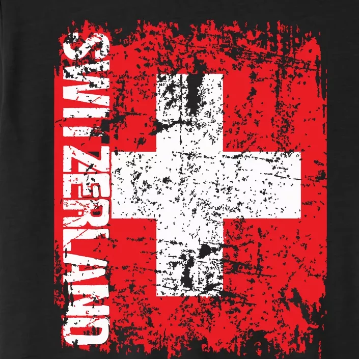 Switzerland Flag Vintage Distressed Swiss ChromaSoft Performance T-Shirt