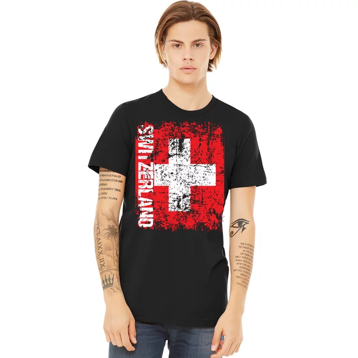 Switzerland Flag Vintage Distressed Swiss Premium T-Shirt