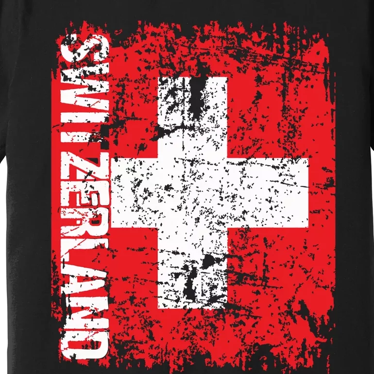 Switzerland Flag Vintage Distressed Swiss Premium T-Shirt