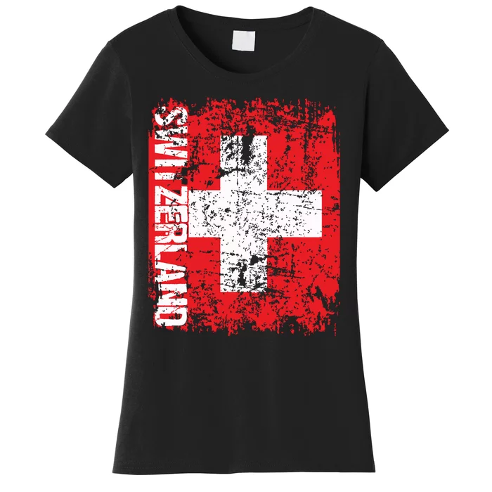 Switzerland Flag Vintage Distressed Swiss Women's T-Shirt