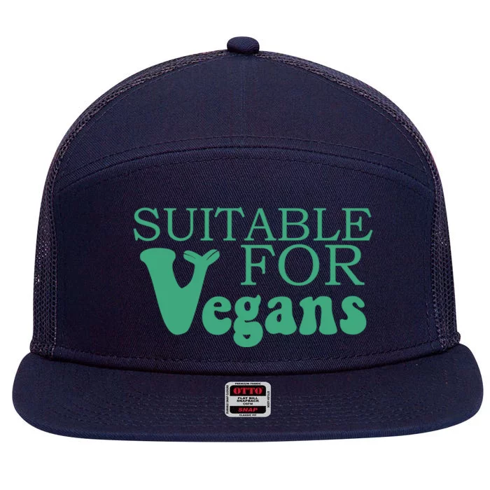 Suitable For Vegans Veganism Gift Plant Based Vegetarian Gift 7 Panel Mesh Trucker Snapback Hat