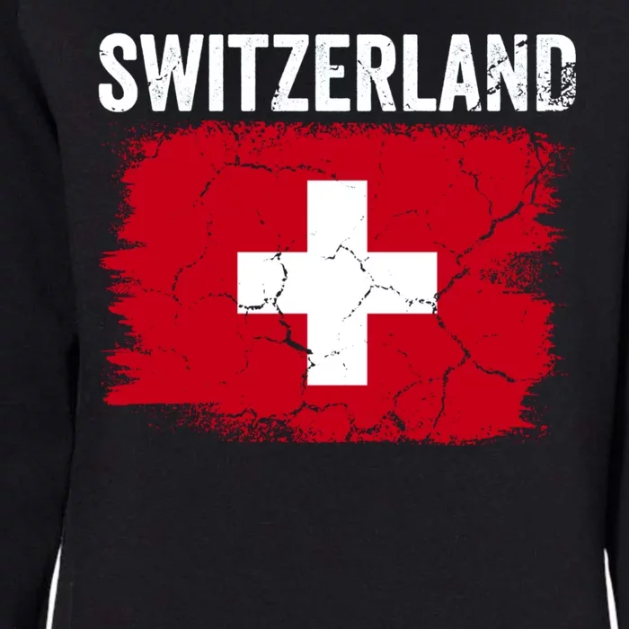 Switzerland Football Vintage Soccer Team Pride Swiss Flag Womens California Wash Sweatshirt