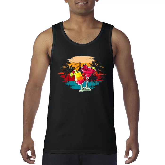 Summer Fun Vacation Margaritas Beaches Good People Graphic Tank Top