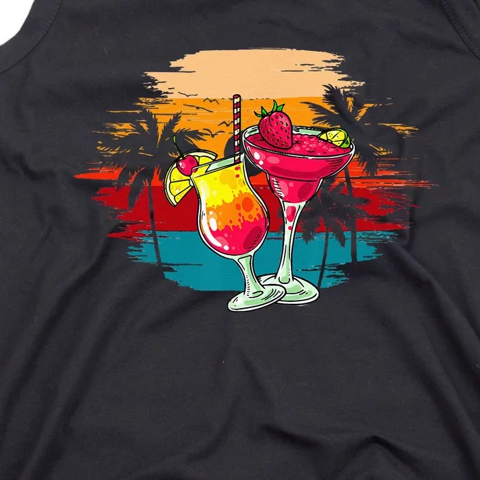 Summer Fun Vacation Margaritas Beaches Good People Graphic Tank Top