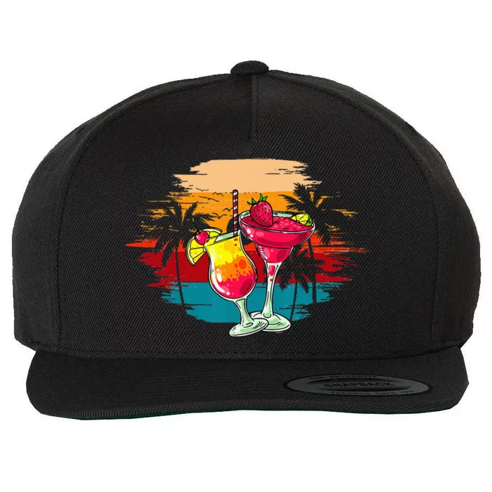 Summer Fun Vacation Margaritas Beaches Good People Graphic Wool Snapback Cap