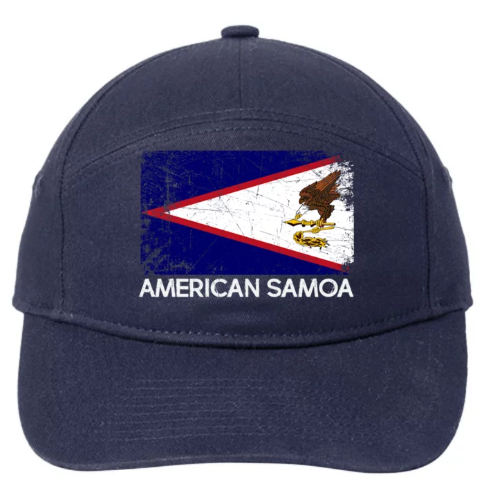 Samoan Flag Vintage Made In American Samoa Gift 7-Panel Snapback Hat