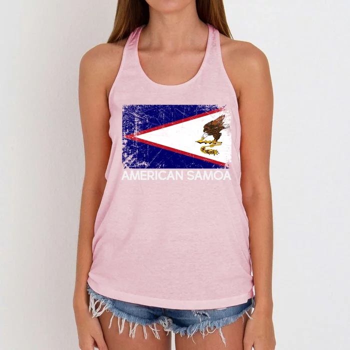 Samoan Flag Vintage Made In American Samoa Gift Women's Knotted Racerback Tank