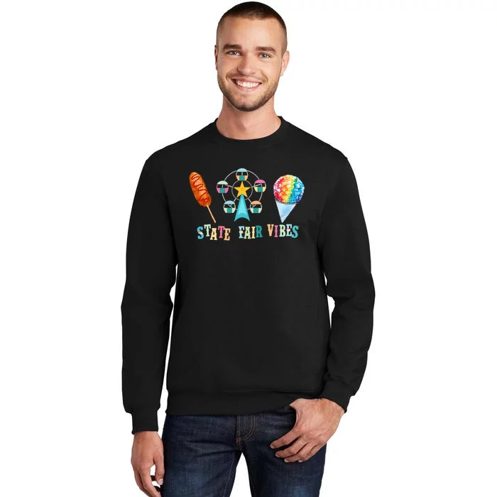 State Fair Vibes Ferris Wheel Rainbow Snow Cone And Corn Dog Sweatshirt