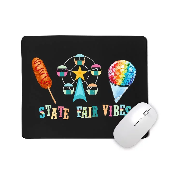 State Fair Vibes Ferris Wheel Rainbow Snow Cone And Corn Dog Mousepad