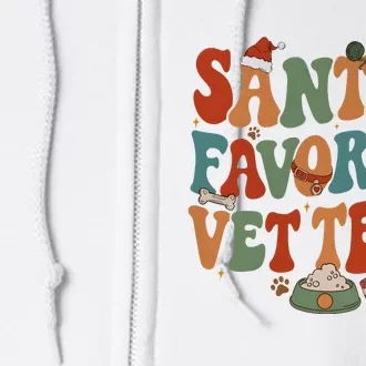 Santa’S Favorite Vet Tech Christmas Holiday Season Full Zip Hoodie