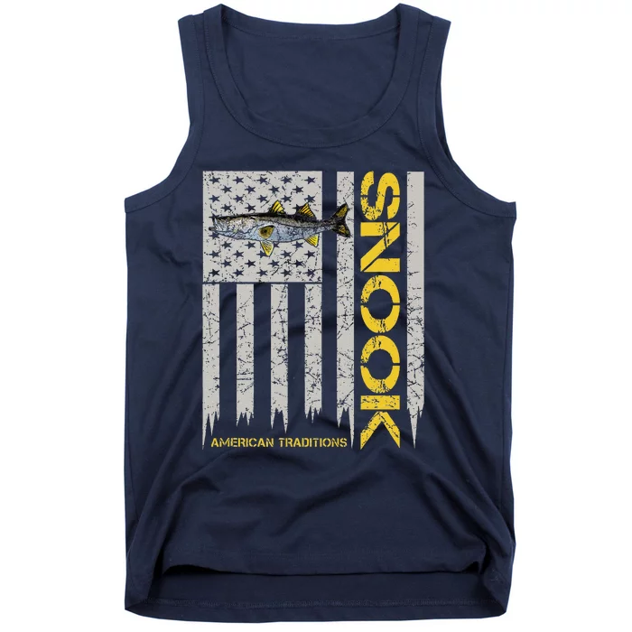 Snook Fisherman Vintage Style American Flag Snook Art Fish Tank Top