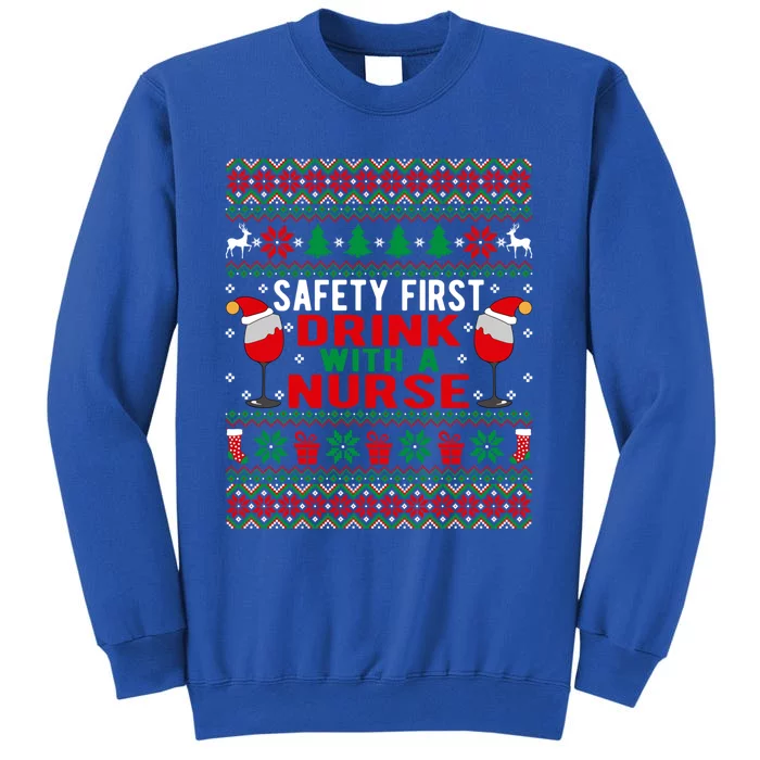 Safety First With A Nurse Christmas Style Gift Tall Sweatshirt