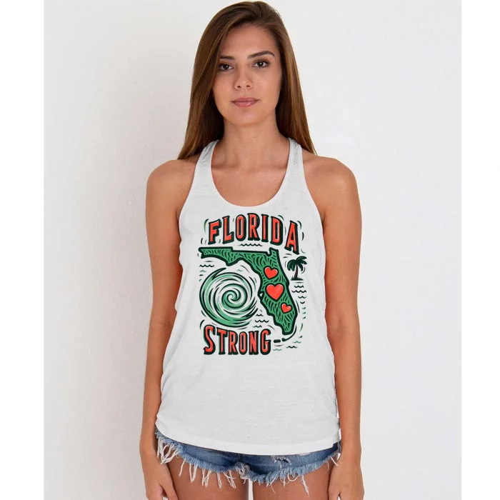 Support Florida Western Pray For Florida Strong Women's Knotted Racerback Tank