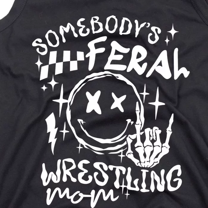 SomebodyS Feral Wrestling Mom Retro Mama Life MotherS Day Tank Top