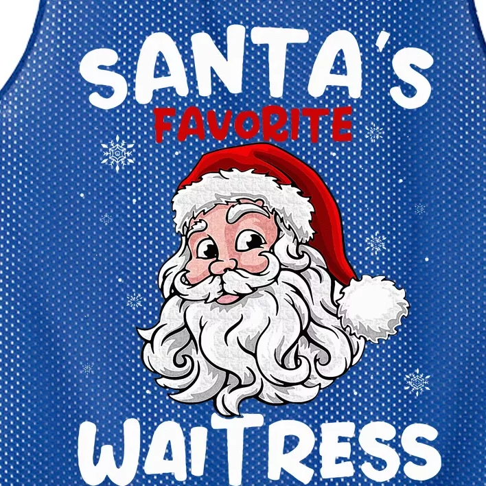 Santa's Favorite Waitress Gifts Christmas Costume Mesh Reversible Basketball Jersey Tank