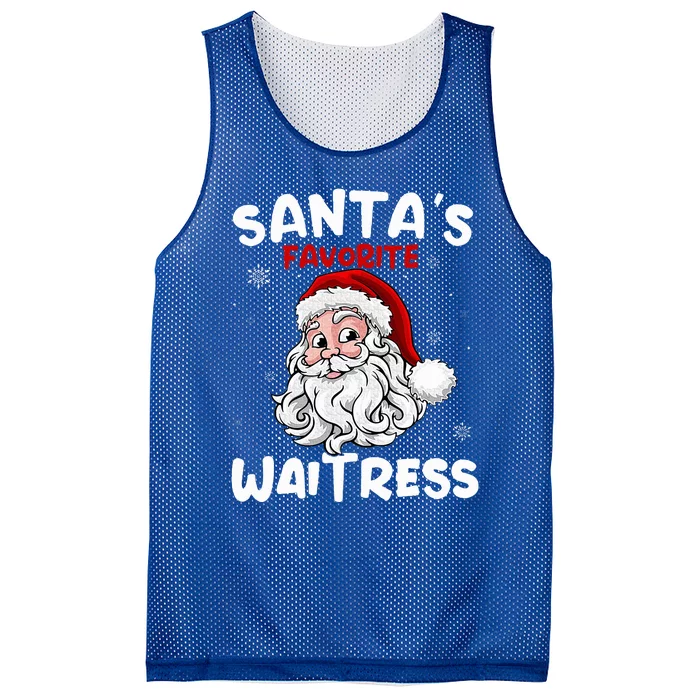 Santa's Favorite Waitress Gifts Christmas Costume Mesh Reversible Basketball Jersey Tank