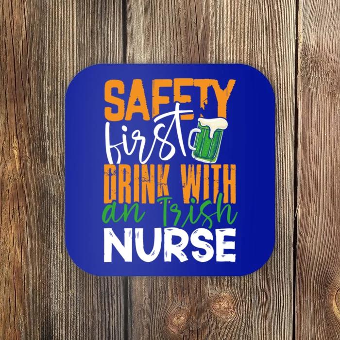 Safety First With Irish Nurse Funny St Patrick's Day Great Gift Coaster