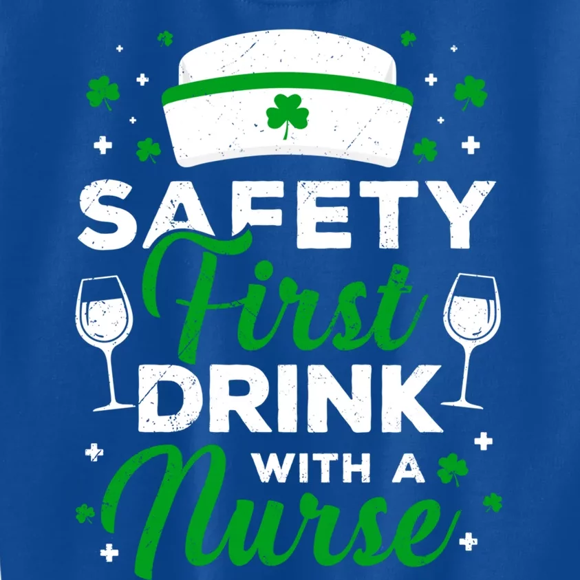 Safety First With A Nurse St Patrick Day Gift Kids Sweatshirt