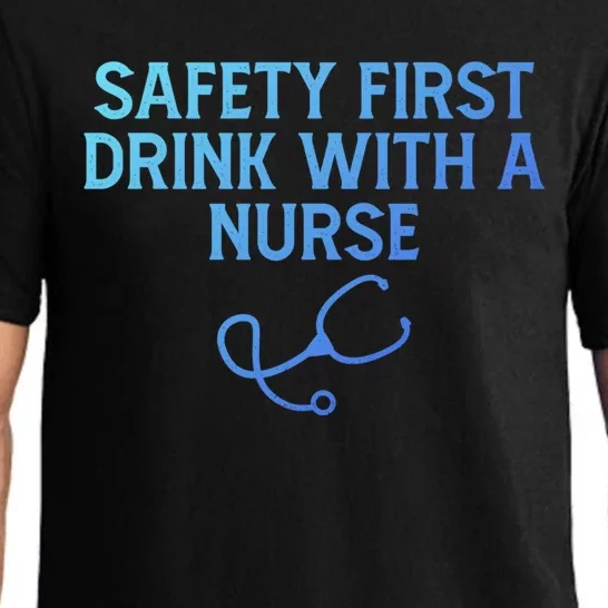 Safety First With A Nurse Funny Sarcastic Nursing Gift Pajama Set