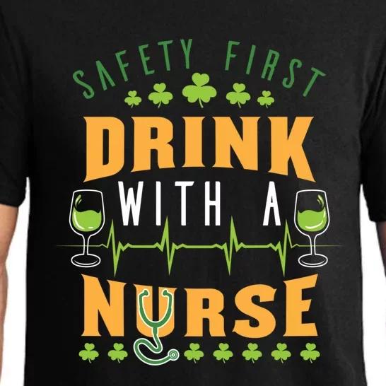 Safety First With A Nurse St Patricks Day Funny Gift Pajama Set