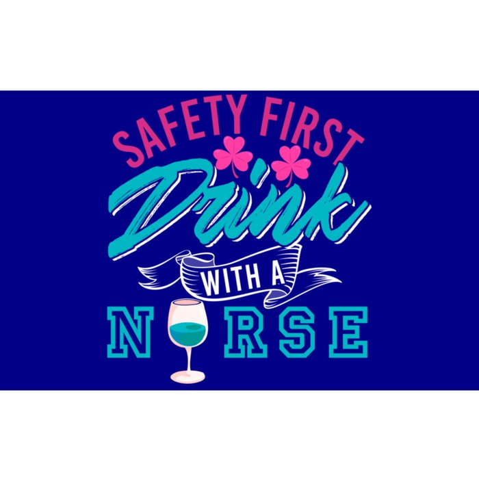 Safety First With A Nurse Funny Funny Gift Present Gift Bumper Sticker