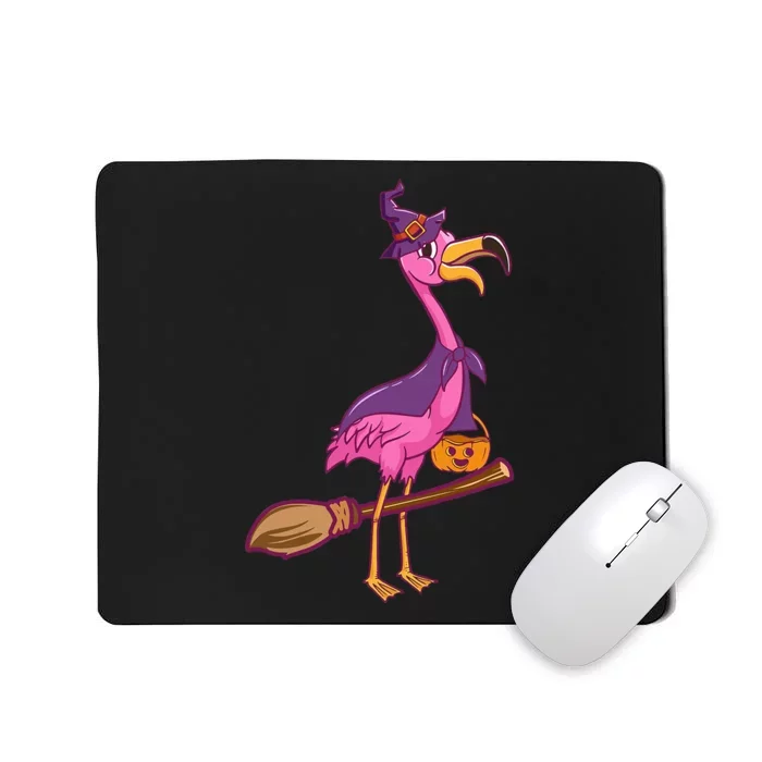 Spooky Flamingo Witch Costume for Halloween Mousepad