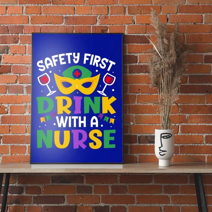 Safety First With A Nurse Mardi Gras Party Nurse Gift Poster