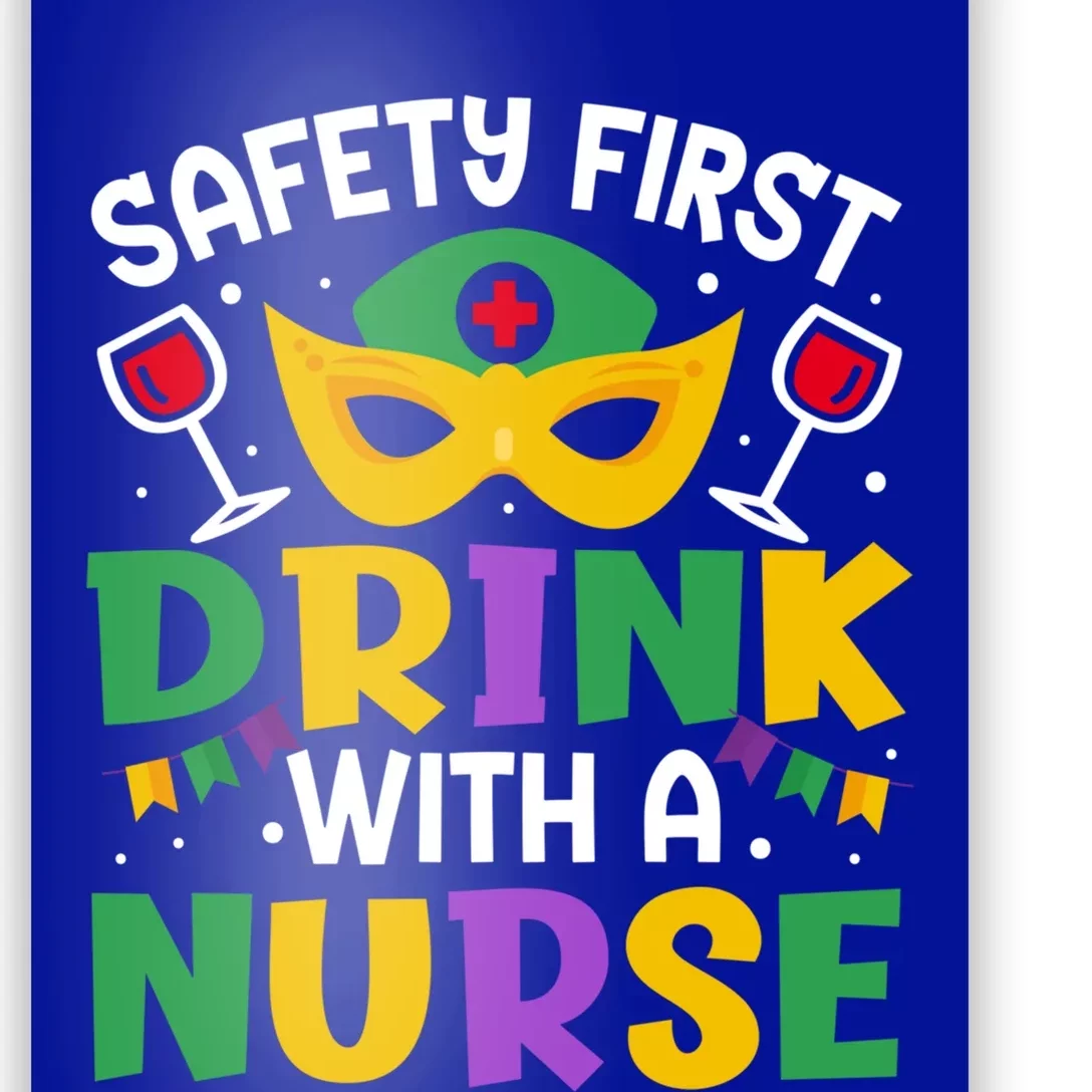 Safety First With A Nurse Mardi Gras Party Nurse Gift Poster