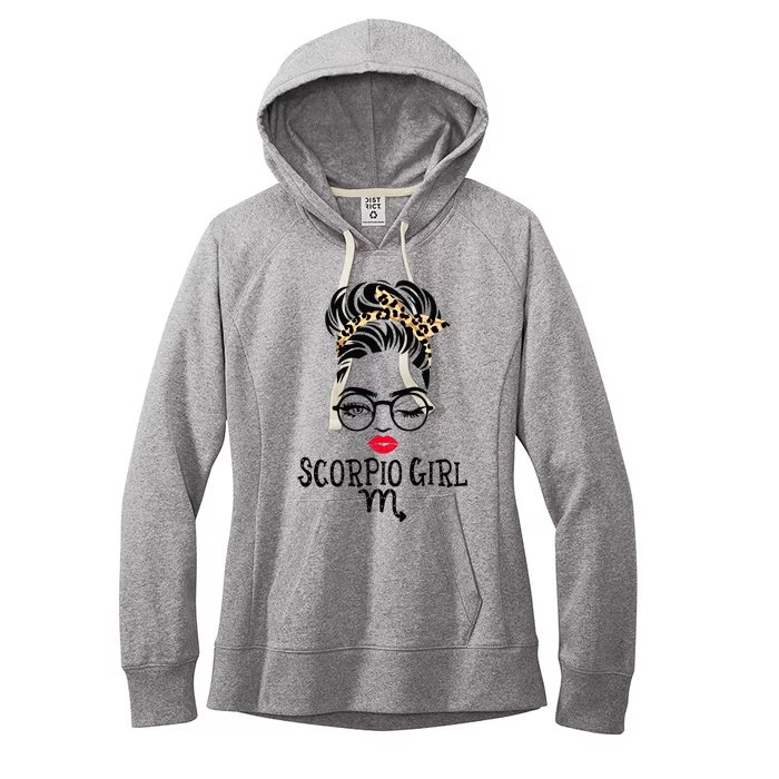 Scorpio Face Wink Eyes Lady Face Birthday Funny Gift Women's Fleece Hoodie