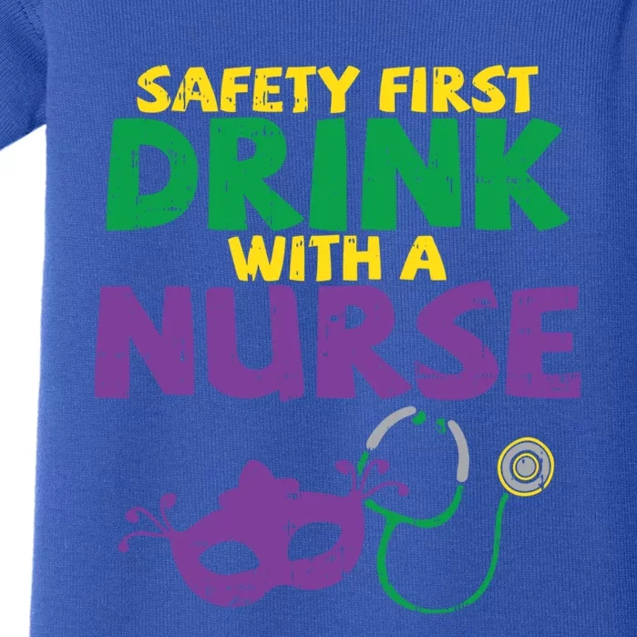 Safety First With A Nurse Medical Mardi Gras Carnival Meaningful Gift Baby Bodysuit