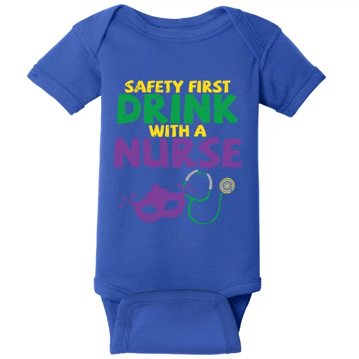 Safety First With A Nurse Medical Mardi Gras Carnival Meaningful Gift Baby Bodysuit