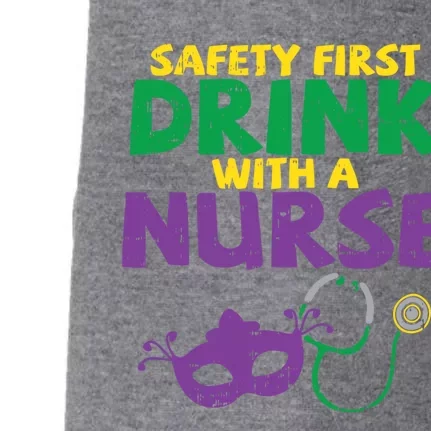 Safety First With A Nurse Medical Mardi Gras Carnival Meaningful Gift Doggie 3-End Fleece Hoodie