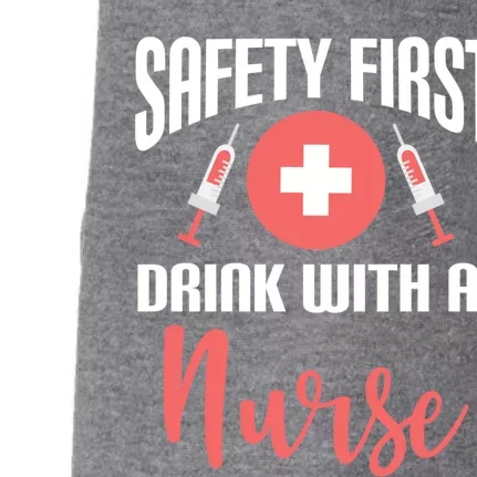 Safety First With A Nurse Medical Funny Gift Doggie 3-End Fleece Hoodie