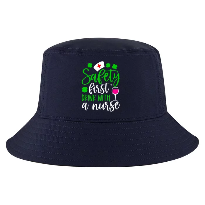 Safety First With A Nurse Shamrock St Patrick Day Cute Gift Cool Comfort Performance Bucket Hat