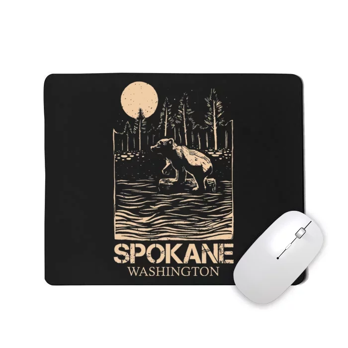 Spokane Falls Washington Waterfall River Mousepad