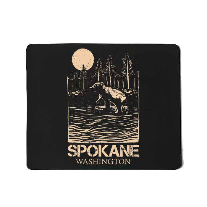 Spokane Falls Washington Waterfall River Mousepad