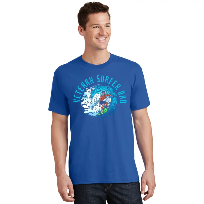 Surfer Father Waves Surfboard Surfrider Surfing Dad Gift T-Shirt