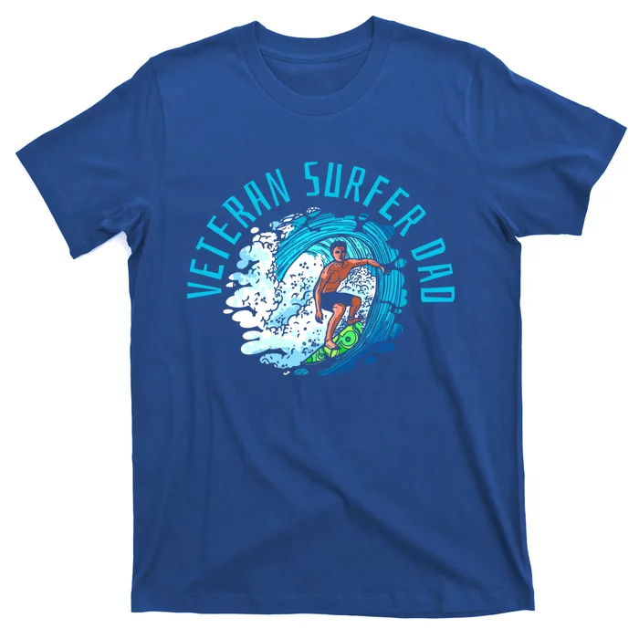 Surfer Father Waves Surfboard Surfrider Surfing Dad Gift T-Shirt