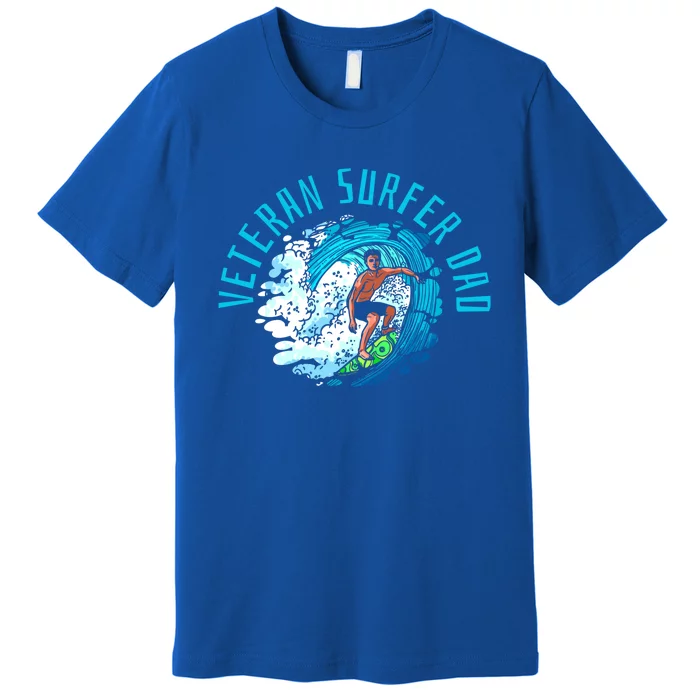 Surfer Father Waves Surfboard Surfrider Surfing Dad Gift Premium T-Shirt