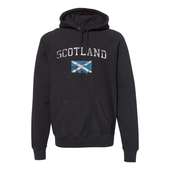 Scotland For Women Faded Scottish Flag Premium Hoodie