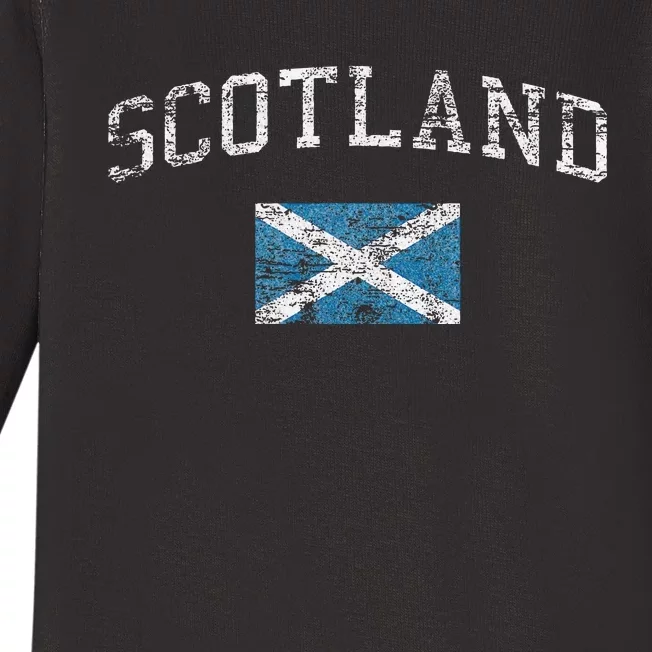 Scotland For Women Faded Scottish Flag Baby Long Sleeve Bodysuit