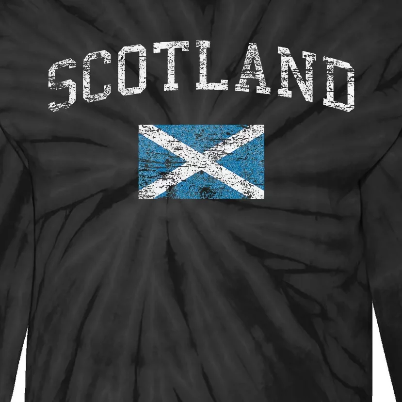 Scotland For Women Faded Scottish Flag Tie-Dye Long Sleeve Shirt