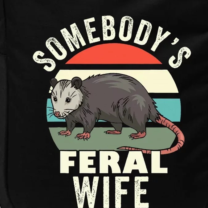 SomebodyS Feral Wife Funny Matching Family Retro Feral Cat Impact Tech Backpack