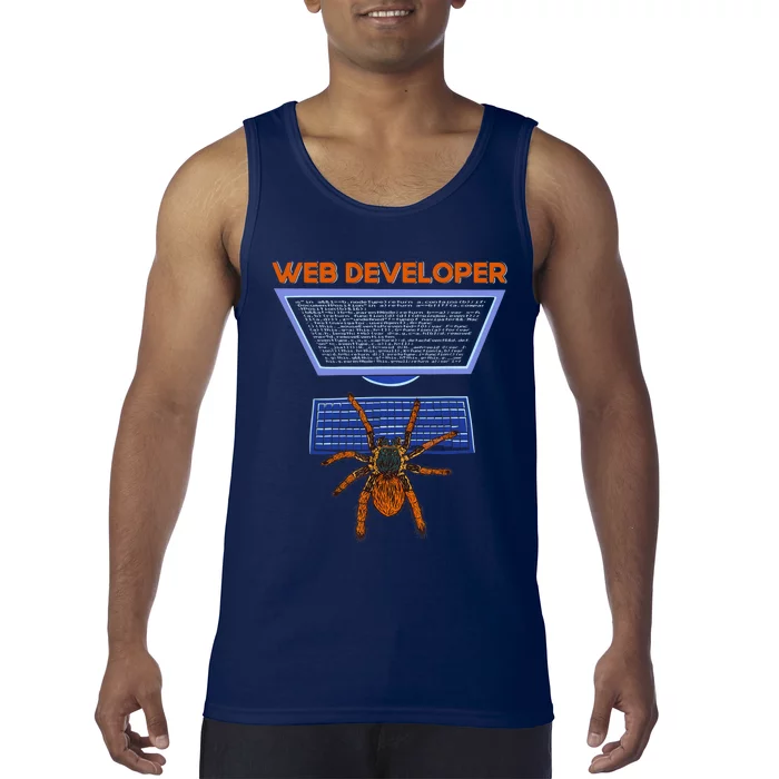 Spider Funny Web Software Developer Tank Top