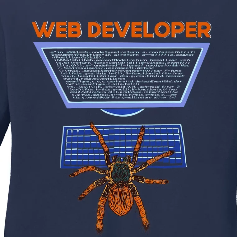 Spider Funny Web Software Developer Ladies Long Sleeve Shirt