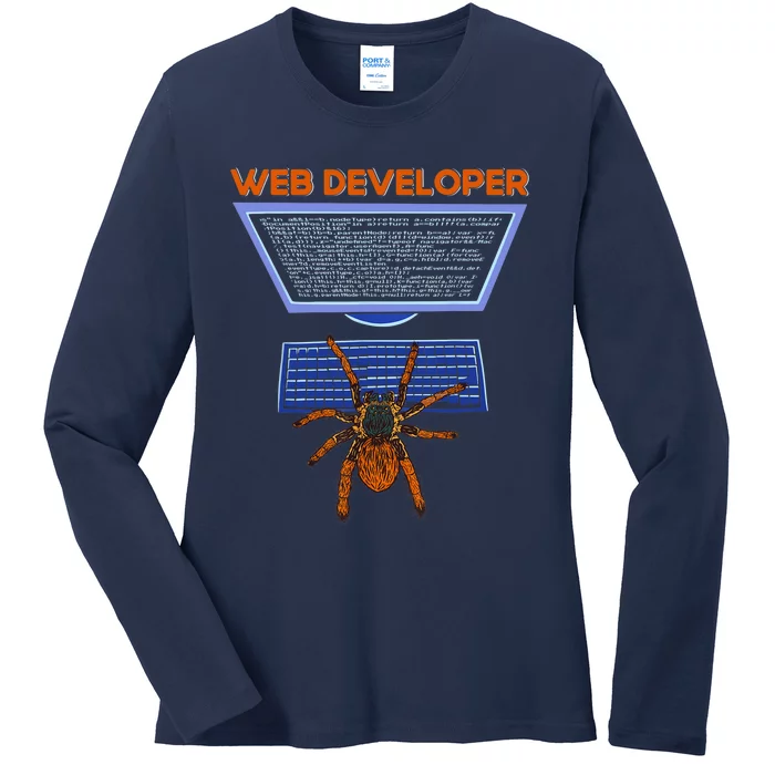 Spider Funny Web Software Developer Ladies Long Sleeve Shirt