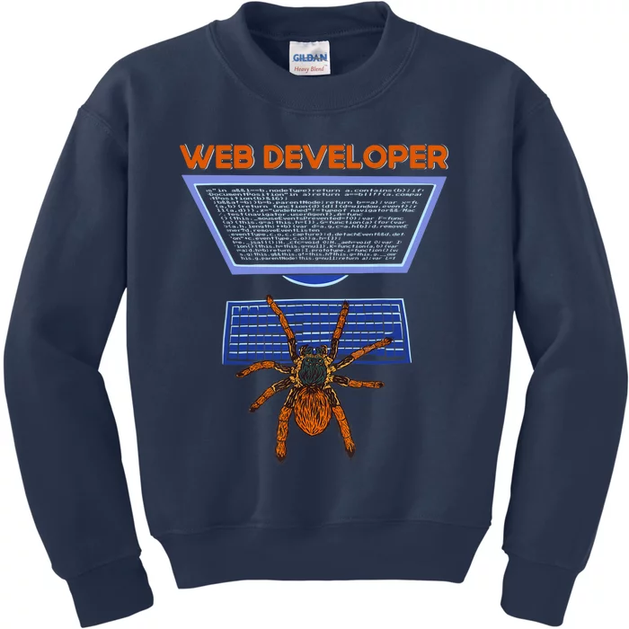 Spider Funny Web Software Developer Kids Sweatshirt